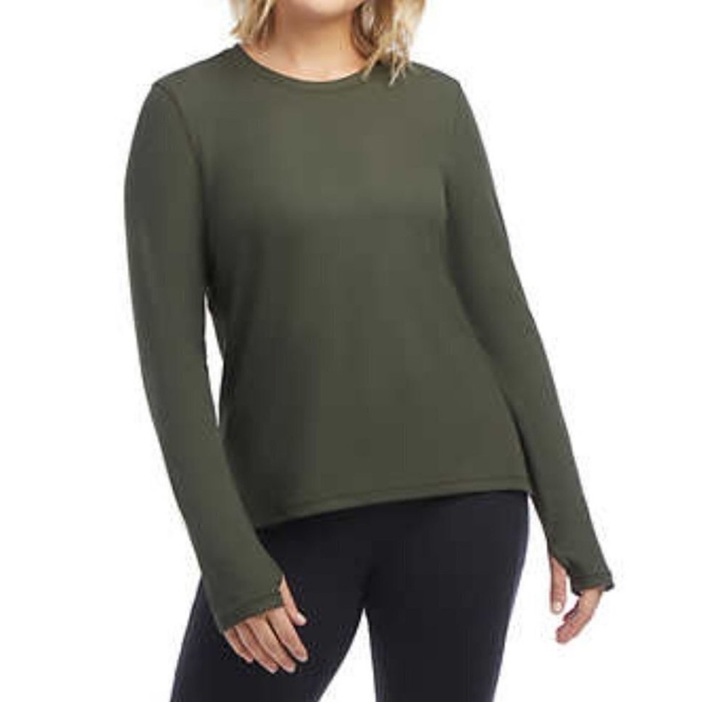 L: Danskin Long sleeve ribbed t-shirt